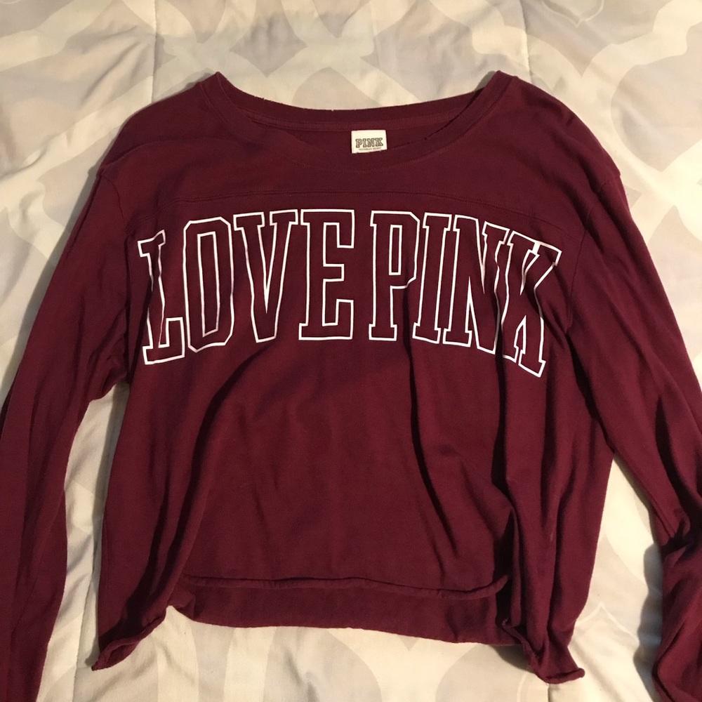 VS Pink cropped long sleeve